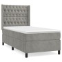 Cama box spring con colchón terciopelo gris claro 100x200 cm de vidaXL, Camas y somieres - Ref: Foro24-3132843, Precio: 362,2...
