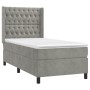 Cama box spring con colchón terciopelo gris claro 100x200 cm de vidaXL, Camas y somieres - Ref: Foro24-3132843, Precio: 362,2...