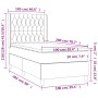 Cama box spring con colchón terciopelo gris claro 100x200 cm de vidaXL, Camas y somieres - Ref: Foro24-3132843, Precio: 362,2...