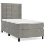 Cama box spring con colchón terciopelo gris claro 90x190 cm de vidaXL, Camas y somieres - Ref: Foro24-3132657, Precio: 339,42...