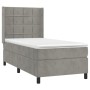 Cama box spring con colchón terciopelo gris claro 90x190 cm de vidaXL, Camas y somieres - Ref: Foro24-3132657, Precio: 339,42...