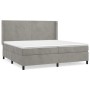 Cama box spring con colchón terciopelo gris claro 200x200 cm de vidaXL, Camas y somieres - Ref: Foro24-3132579, Precio: 596,8...