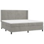 Cama box spring con colchón terciopelo gris claro 200x200 cm de vidaXL, Camas y somieres - Ref: Foro24-3132579, Precio: 596,8...