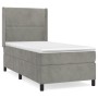 Cama box spring con colchón terciopelo gris claro 100x200 cm de vidaXL, Camas y somieres - Ref: Foro24-3132603, Precio: 317,6...