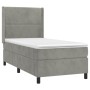 Cama box spring con colchón terciopelo gris claro 100x200 cm de vidaXL, Camas y somieres - Ref: Foro24-3132603, Precio: 317,6...