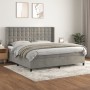 Cama box spring con colchón terciopelo gris claro 200x200 cm de vidaXL, Camas y somieres - Ref: Foro24-3132939, Precio: 627,1...