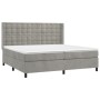 Cama box spring con colchón terciopelo gris claro 200x200 cm de vidaXL, Camas y somieres - Ref: Foro24-3132939, Precio: 627,1...