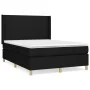 Box spring bed with black fabric mattress 140x190 cm by vidaXL, Beds and slatted bases - Ref: Foro24-3131827, Price: 488,21 €...