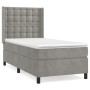 Cama box spring con colchón terciopelo gris claro 80x200 cm de vidaXL, Camas y somieres - Ref: Foro24-3132885, Precio: 336,43...
