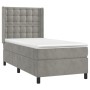 Cama box spring con colchón terciopelo gris claro 80x200 cm de vidaXL, Camas y somieres - Ref: Foro24-3132885, Precio: 336,43...