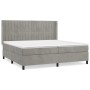 Cama box spring con colchón terciopelo gris claro 200x200 cm de vidaXL, Camas y somieres - Ref: Foro24-3132819, Precio: 631,2...