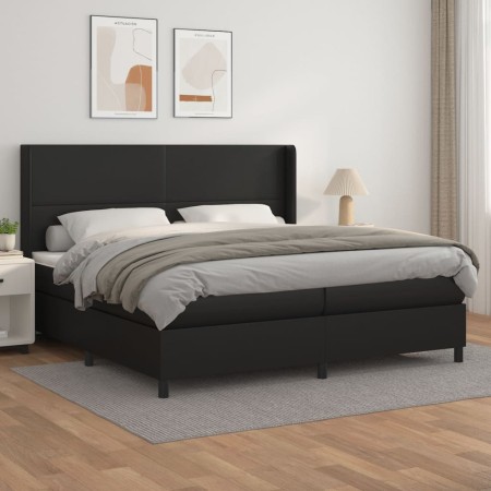 Cama box spring con colchón cuero sintético negro 200x200 cm de vidaXL, Camas y somieres - Ref: Foro24-3132399, Precio: 682,0...