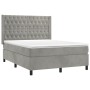 Cama box spring con colchón terciopelo gris claro 140x200 cm de vidaXL, Camas y somieres - Ref: Foro24-3132861, Precio: 516,1...