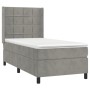 Cama box spring con colchón terciopelo gris claro 90x190 cm de vidaXL, Camas y somieres - Ref: Foro24-3132651, Precio: 314,04...