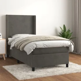 Boxspringbett mit dunkelgrauer Samtmatratze 100x200 cm von vidaXL, Betten und Lattenroste - Ref: Foro24-3132544, Preis: 327,3...