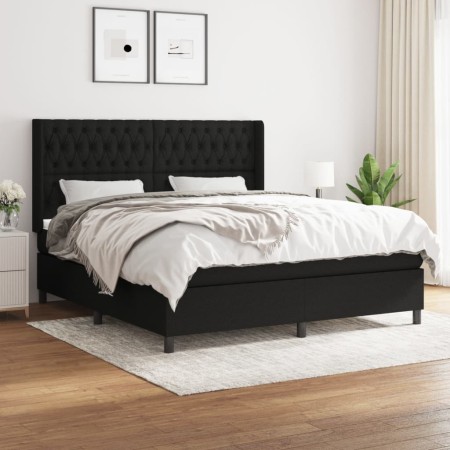 Cama box spring con colchón tela negro 180x200 cm de vidaXL, Camas y somieres - Ref: Foro24-3131691, Precio: 649,65 €, Descue...