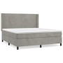 Cama box spring con colchón terciopelo gris claro 180x200 cm de vidaXL, Camas y somieres - Ref: Foro24-3132573, Precio: 584,3...