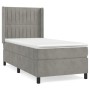 Cama box spring con colchón terciopelo gris claro 90x190 cm de vidaXL, Camas y somieres - Ref: Foro24-3132771, Precio: 319,60...