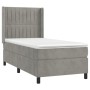 Cama box spring con colchón terciopelo gris claro 90x190 cm de vidaXL, Camas y somieres - Ref: Foro24-3132771, Precio: 319,60...