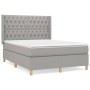 Cama box spring con colchón tela gris claro 140x190 cm de vidaXL, Camas y somieres - Ref: Foro24-3132225, Precio: 523,75 €, D...