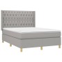 Cama box spring con colchón tela gris claro 140x190 cm de vidaXL, Camas y somieres - Ref: Foro24-3132225, Precio: 523,75 €, D...
