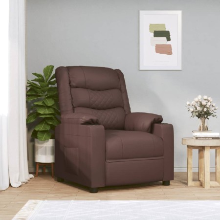 Sillón reclinable de cuero sintético marrón en Sillones | Comprar online en Foru.es