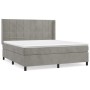 Cama box spring con colchón terciopelo gris claro 180x200 cm de vidaXL, Camas y somieres - Ref: Foro24-3132693, Precio: 594,2...
