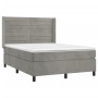 Cama box spring con colchón terciopelo gris claro 140x200 cm de vidaXL, Camas y somieres - Ref: Foro24-3132741, Precio: 484,9...