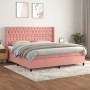 Cama box spring con colchón terciopelo rosa 200x200 cm de vidaXL, Camas y somieres - Ref: Foro24-3132884, Precio: 673,04 €, D...