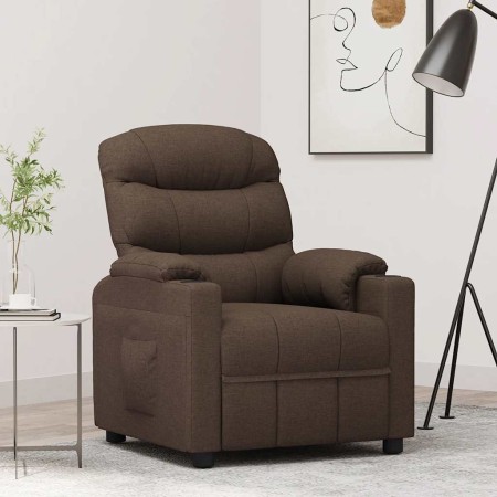 Sillón reclinable de tela marrón oscuro en Sillones | Comprar online en Foru.es