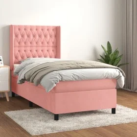 Cama box spring con colchón terciopelo rosa 80x200 cm de vidaXL, Camas y somieres - Ref: Foro24-3132830, Precio: 338,79 €, De...