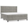 Cama box spring con colchón terciopelo gris claro 180x200 cm de vidaXL, Camas y somieres - Ref: Foro24-3132873, Precio: 627,1...