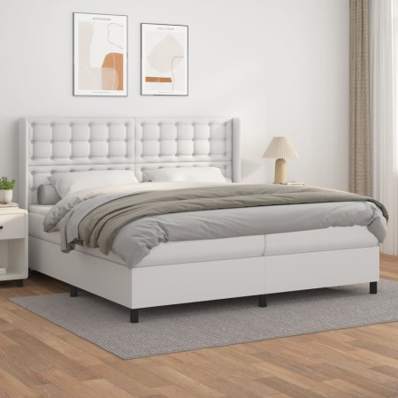 Cama box spring con colchón cuero sintético blanco 200x200 cm de vidaXL, Camas y somieres - Ref: Foro24-3132520, Precio: 735,...