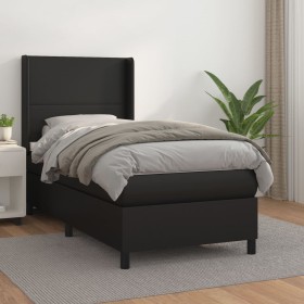 Cama box spring con colchón cuero sintético negro 90x190 cm de vidaXL, Camas y somieres - Ref: Foro24-3132357, Precio: 346,59...
