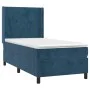 Cama box spring con colchón terciopelo azul oscuro 90x190 cm de vidaXL, Camas y somieres - Ref: Foro24-3132535, Precio: 327,4...