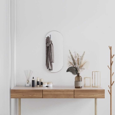 Espejo de pared ovalado plateado 70x30 cm en Espejos | Comprar online en Foru.es