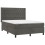 Cama box spring con colchón terciopelo gris oscuro 140x200 cm de vidaXL, Camas y somieres - Ref: Foro24-3132862, Precio: 520,...