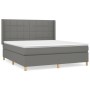 Cama box spring con colchón tela gris oscuro 160x200 cm de vidaXL, Camas y somieres - Ref: Foro24-3132002, Precio: 573,56 €, ...