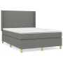 Cama box spring con colchón tela gris oscuro 140x200 cm de vidaXL, Camas y somieres - Ref: Foro24-3131834, Precio: 508,97 €, ...