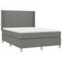Cama box spring con colchón tela gris oscuro 140x200 cm de vidaXL, Camas y somieres - Ref: Foro24-3131834, Precio: 508,97 €, ...