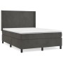 Cama box spring con colchón terciopelo gris oscuro 140x190 cm de vidaXL, Camas y somieres - Ref: Foro24-3132556, Precio: 517,...