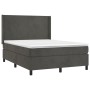 Cama box spring con colchón terciopelo gris oscuro 140x190 cm de vidaXL, Camas y somieres - Ref: Foro24-3132556, Precio: 517,...