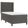Cama box spring con colchón terciopelo gris oscuro 90x200 cm de vidaXL, Camas y somieres - Ref: Foro24-3132538, Precio: 339,1...