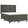 Cama box spring con colchón terciopelo gris oscuro 140x190 cm de vidaXL, Camas y somieres - Ref: Foro24-3132616, Precio: 483,...