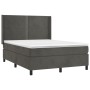 Cama box spring con colchón terciopelo gris oscuro 140x190 cm de vidaXL, Camas y somieres - Ref: Foro24-3132616, Precio: 483,...