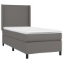 Cama box spring con colchón cuero sintético gris 90x200 cm de vidaXL, Camas y somieres - Ref: Foro24-3132361, Precio: 346,99 ...