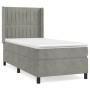 Cama box spring con colchón terciopelo gris claro 90x190 cm de vidaXL, Camas y somieres - Ref: Foro24-3132777, Precio: 339,65...