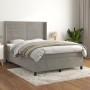 Cama box spring con colchón terciopelo gris claro 140x190 cm de vidaXL, Camas y somieres - Ref: Foro24-3132735, Precio: 532,6...