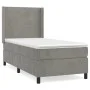 Box spring bed with light gray velvet mattress 90x190 cm by vidaXL, Beds and slatted bases - Ref: Foro24-3132531, Price: 322,...