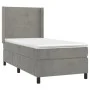 Box spring bed with light gray velvet mattress 90x190 cm by vidaXL, Beds and slatted bases - Ref: Foro24-3132531, Price: 322,...